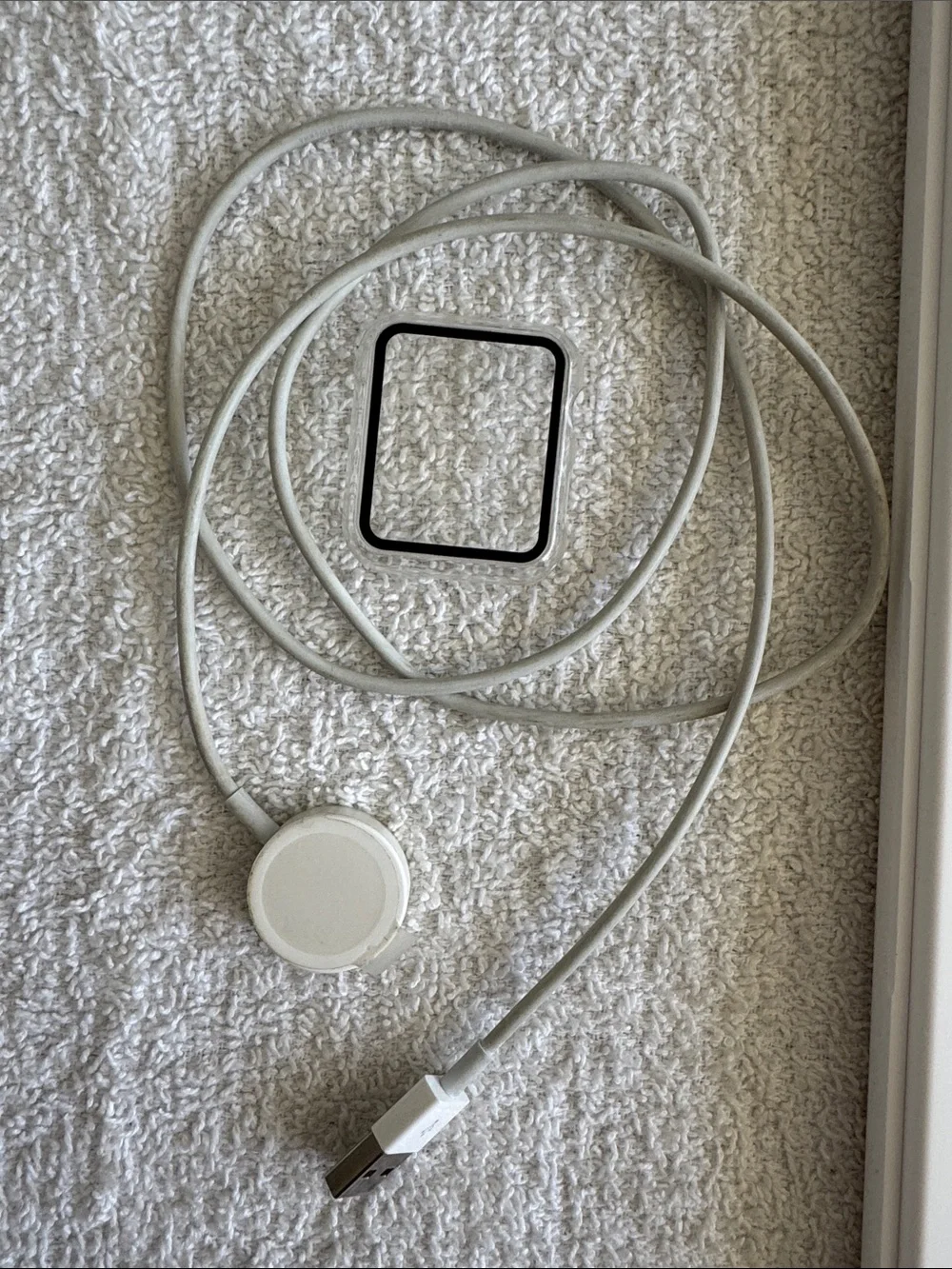 Apple Watch Series 3 with Bright Blue Sport Band Magnetic Charger and Case